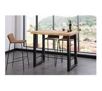 PEGANE Table Haute en Bois Coloris chêne Nordique/Pieds Noir - Longueur 120 x Profondeur 70 x Hauteur 100 cm