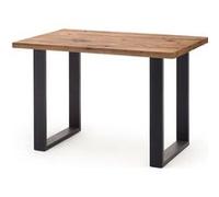 Table haute Pegane Table haute en chene bassano et metal laque anthracite - Longueur 160 x Hauteur 107 x Profondeur 100 cm --