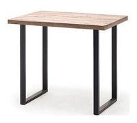 Table haute en chene ceruse et metal laque anthracite - Longueur 120 x Hauteur 107 x Profondeur 80 cm --