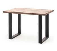 Table haute en chene ceruse et metal laque anthracite - Longueur 160 x Hauteur 107 x Profondeur 100 cm -PEGANE- chêne cérusé