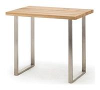 Table haute en chene sauvage et metal laque anthracite - Longueur 120 x Hauteur 107 x Profondeur 80 cm --