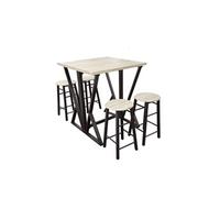 Table haute et 4 tabourets bois ensemble Dock - Naturel