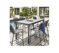 Table haute extensible 8p Evasion seigle/graphite Hespéride - Noir graphite Seigle et graphite