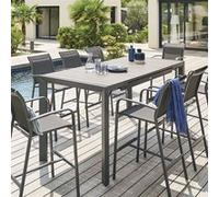 Table haute extensible 8p Evasion seigle/graphite Hespéride - Noir graphite Seigle et graphite
