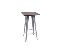 Table Haute Hwc-A73 Avec Plateau En Bois, Table De Bar, Design Industriel En Métal 107x60x60cm Gris Multicolore