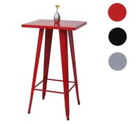 Table haute HWC-A73, métal, design industriel 105x60x60cm ~ rouge