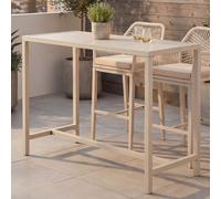 Mendler Table Haute HWC-P91 105x130x65cm crème