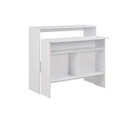 Table haute mange debout bar bistrot avec 2 dessus de table blanc 130 cm