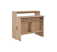 Table haute mange debout bar bistrot avec 2 dessus de table chêne 130 cm marron