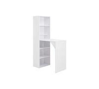 Table haute mange debout bar bistrot avec armoire blanc 200 cm