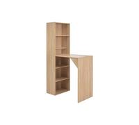 Table haute mange debout bar bistrot avec armoire chêne marron 200 cm