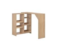 Table haute mange debout bar bistrot avec tablette amovible chêne beige 138 cm