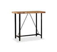 Table haute mange debout bar bistrot bois massif de récupération 120 cm Noir