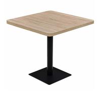 Table haute mange debout bar bistrot MDF et acier carré 80 x 80 cm chêne beige 0902108