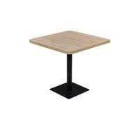 Table haute mange debout bar bistrot MDF et acier carré 80 x 80 cm chêne beige