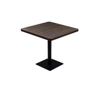 Helloshop26 Table Haute Mange Debout Bar bistrot MDF et Acier carré 80 x 80 cm frêne foncé Marron 0902107