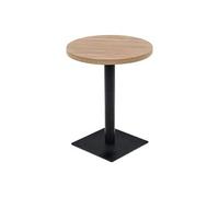 Table haute mange debout bar bistrot MDF et acier rond 60 cm chêne beige