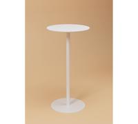 Table haute Mange debout ronde Trinquet diamètre 60 - Intérieur -Extérieur - Plateau blanc - Pied blanc