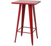 Table haute HWC-A73, métal, design industriel 105x60x60cm rouge