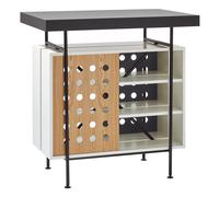 Table haute Milla 100x70x105cm 2x cabinet melamine white/frame black