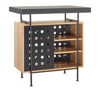 Table haute Milla 100x70x105cm 2x cabinet veneered oak/frame black