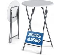 Table haute pliable blanc Ø 60cm métal décor en bois plateau table MDF table bar