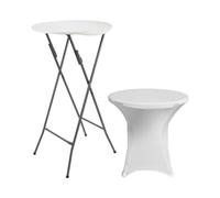 Table haute pliante ronde blanche avec housse 61 x 105 cm 7house