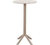 Table haute Rebecca Mobili Naqel 105x60x60 Polypropylène Taupe Moderno