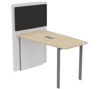 Table haute réunion Visio avec mur technique L.180 cm x H.105 cm - Plateau Chêne Pieds métal Alu