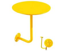 Table haute ronde moderne, table basse ronde pour intérieur et extérieur, | Table de bar murale avec pied central robuste en fer, pour cuisine, salle à manger ou réception,(Giallo)