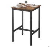 Table haute - Style industriel - 60x60x92 cm - Marron et noir - Montage facile