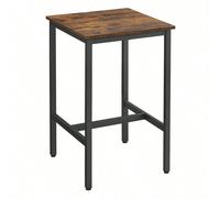 Table Haute, Table De Bar Carrée, 60 X 60 X 92 Cm, Style Industriel, Marron Rustique Marron