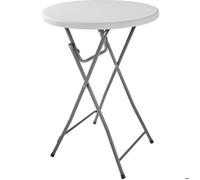 Table haute - TECTAKE - Mange-debout PASCAL rond et pliable 80 x 110 cm - Blanc