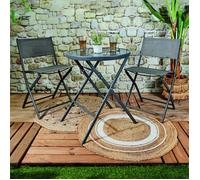 HOME DECO FACTORY – Table de jardin Elba HDO0301 pliable en métal 60x71x60 cm à monter Gris
