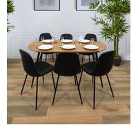 Table - Home Deco Factory - Extensible - 4 à 6 Personnes - Noir Et Marron - H75 X L160 X P80 Cm
