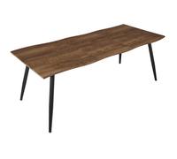 HOME DECO FACTORY - Table Extensible Moderne 6 à 8 Personnes en Bois Effet Chêne - Mécanisme Facile - Idéale pour Salon ou Salle à Manger - 210 x 90 x 75 cm - Couleur Chêne - Modèle Forest