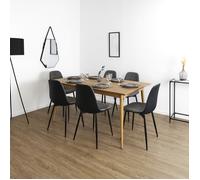 Table extensible en bois 160 x 200 cm Paxton Marron G