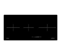 Airlux Plaque à induction ATI83BK - 3 foyers - Verre noir - 76 x 34 cm - Niche - Sans cadre