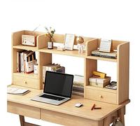 Table Informatique Bureau d'Ordinateur Bureau d'ordinateur en Bois avec tiroirs, étagère de Bureau à 2 Niveaux pour Le Rangement et l'affichage du Bureau, Grande étagère pour Coiffeuse, coul