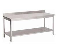 Table Inox Adossée Budget avec Etagère Gamme 600 L2G 1 G