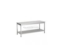 Table Inox Centrale Avec Etagère Soudée - Gamme 800 mm - - 1300x800