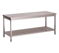 Table Inox Centrale Budget avec Etagère Gamme 600 L2G Blanc
