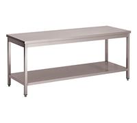 Table Inox Centrale Budget avec Etagère Gamme 700 L2G Blanc