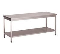Table Inox Centrale Budget avec Etagère Gamme 700 L2G Blanc