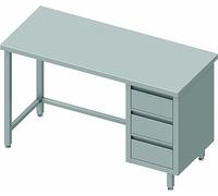 Table Inox Cuisine Professionnelle - 3 Tiroirs - Gamme 700 - Stalgast
