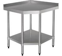 Table Inox d'Angle avec Etagère Basse Profondeur 700 Vogue 1 G