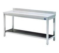 Table Inox de Travail avec Étagère et Dosseret Gamme 600 Virtus 1 G