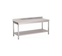 Table Inox Murale Avec Dosseret - Gamme 700 - - 1200x700