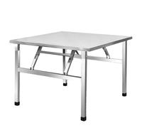 Table INOX Pliante de Cuisine D'extérieur Pliante en Acier Tables de Travail de Barbecue D'extérieur Portable Mécanisme de Protection à Double Ressort pour Les Pieds Capacité de Charge Élevée Design