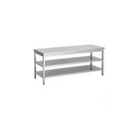 Table Inox Professionnelle Avec Renfort & 2 Etagères - Gamme 600 - - 2800x600